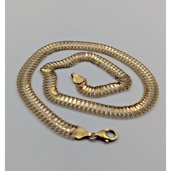 JCM Sterling Silver 925 Vermeil Wispy Liquid Lightweight Chain Necklace 20" - Picture 2 of 12